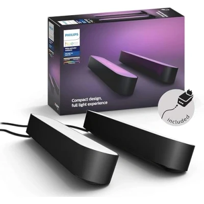 Obrázek Dvojité balení Philips Hue White and Color Ambiance Play Lightbar, stmívatelné, až 16 milionů barev, ovladatelné pomocí aplikace, kompatibilní s Amazon Alexa, černé