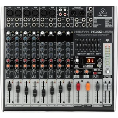 Obrázek Behringer XENYX X1222USB Premium 16 Input 2/2 Bus mixér s Mic Preamps a kompresorem, British EQ, 24bitový procesor Multi FX USB/audio rozhraní