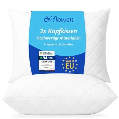 Obrázek polštář na postel 50 x 70 cm sada 2 ks Vnitřní Hypoalergenní protiroztoči Měkká výplň polštáře s polštářem bavlna a polyes. Odnímatelný pratelný spací pro