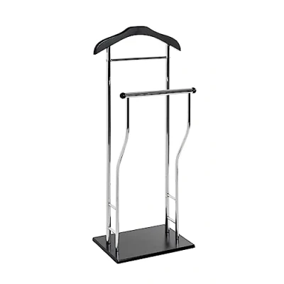 Obrázek HAKU Möbel Pánský sluha chrom, černý, MDF, kov rozměry: Š 45 cm x V 110 H 30 cm, styl: moderní