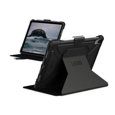 Obrázek URBAN ARMOR GEAR Metropolis Case pro Apple iPad 10.9 (10. generace 2022) pouzdro [Apple Pencil držák, Wake/Sleep, funkce stojánku, odolné proti pádu, FrogSkin Material] černý