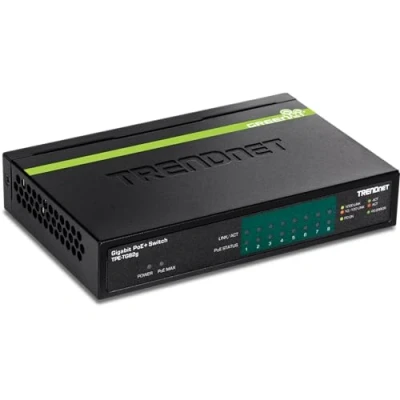 Obrázek TRENDnet TPE TG82G 8 Port GREENnet Gigabit PoE+ Switch, výkon 61 W PoE, spínací kapacita 16 Gbit/s, Plug N Play