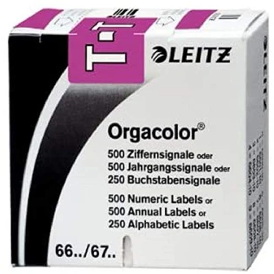 Obrázek Leitz 66291000 Orgac Tricolor písmeno signální T, 250 ks, Purpurová