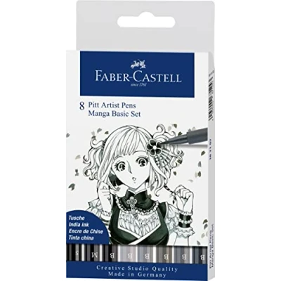 Obrázek Popisovač Pitt Artist Pen Brush Manga od Faber Castell, 167107, balení 8 ks