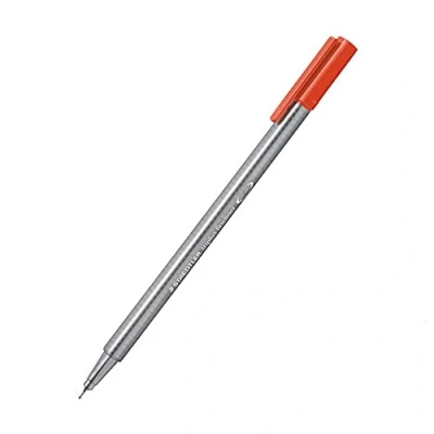 Obrázek Staedtler 334 24 Fineliner Triplus Trojhranný dřík v kartonovém pouzdře, kovový hrot, cca 0,3 mm, 10 kusů, šarlatově červená