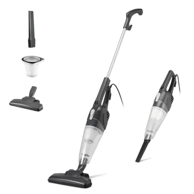 Obrázek Amazon Basics tyčkový vysavač, zařízení 2 v 1 s kabelem, ECO motor, HEPA filtr, nízká hmotnost, černá
