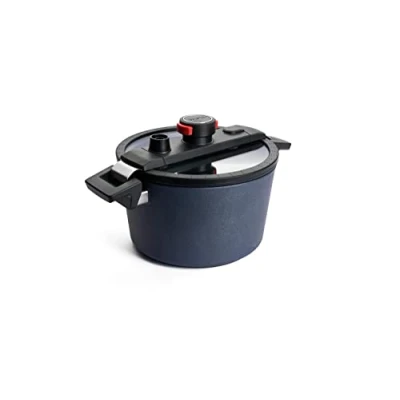 Obrázek Woll Hrnec Active Lite s víkem a silikonovou vložkou, Ø 24 cm, 13,5 cm vysoký, 5 litrů, se 2 bočními rukojeťmi indukční vhodný pro všechny typy sporáků, hliníkový odlitek, antracit