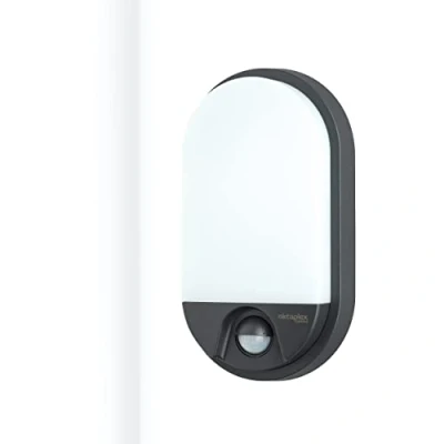 Obrázek Oktaplex lighting LED venkovní lampa oválná s detektorem pohybu Lumi Motion IP54 10W 800 lm, teplá bílá 3000 K svítidlo oválné antracit