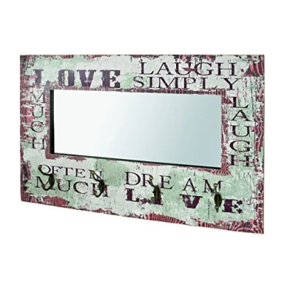 Obrázek Nástěnný věšák Haku, MDF, motiv vintage, Š 80 x H 10 V 52 cm