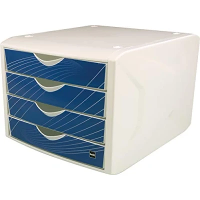 Obrázek helit H6129534 Zásuvkový box &quot;the chameleon&quot;, 4 zásuvky, blue knight, modrý