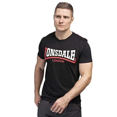 Obrázek Lonsdale TWO TONE Triko s potiskem, Muži, Velikost: Small, Black