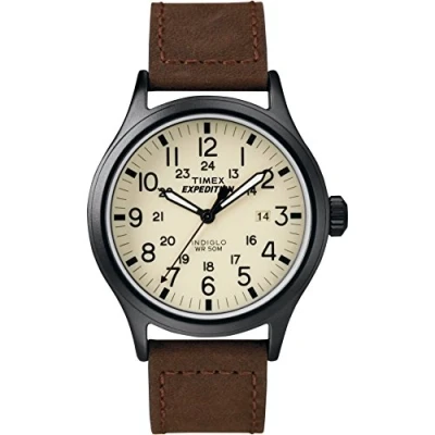 Obrázek Timex Unisex náramkové hodinky Expedition Scout Analog Quarz Nylon, Hnědá/bílá, Outdoorová klasika
