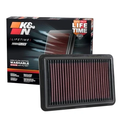 Obrázek K&amp;N 33 5050 vzduchový filtr motoru: vysoký výkon, prémie, omyvatelný, náhradní filtr, zvýšený 2017 2019 (Elanta, i30, Kona, Veloster, Cee d, Forte)