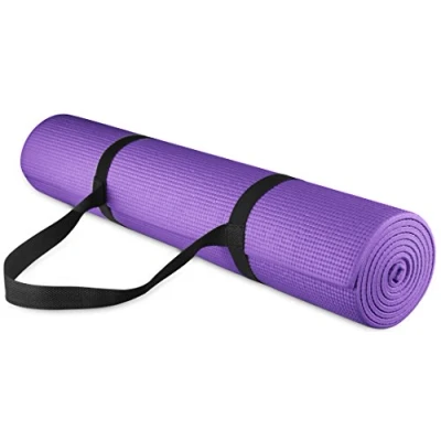 Obrázek Signature Fitness BalanceFrom GoYoga All Purpose High Density Non Slip Exercise Yoga Mat with Carrying Strap, 1/4&quot;, růžová