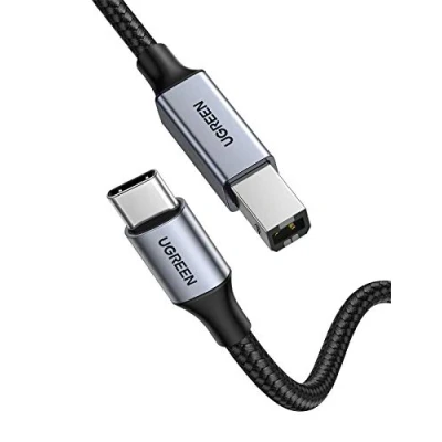Obrázek UGREEN USB C kabel tiskárny B na skener s nylonovým kabelem a hliníkovou zástrčkou kompatibilní iPhone 15 série MacBook Matebook Canon Epson tiskárna DAC MIDI klávesnice atd.