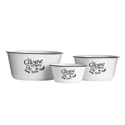 Obrázek Premier Housewares La Cuisine De Mere Set mit 3 RührSchüsseln, Emaille, 28x28x13