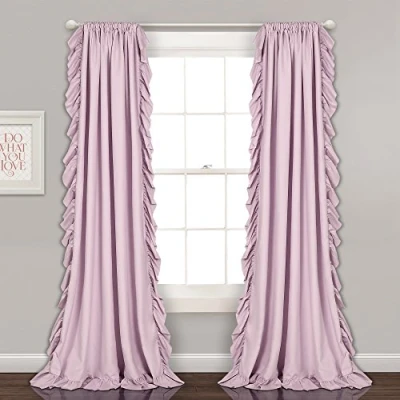 Obrázek Lush Decor Reyna Raffung sada okenních závěsů pro obývací pokoj, jídelnu, ložnici, 137 cm Š x 213 L, fialový