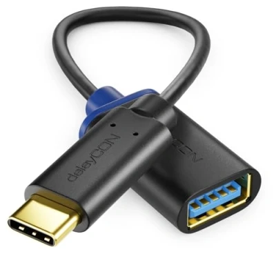 Obrázek deleyCON 1 kus adaptéru USB C na A typ 3. 0 OTG kabel kompatibilní s iPhone 16 Pro Max/15 Max, iPad Pro, MacBook Pro/Air, Galaxy S25/S24/S23, počítač, notebook