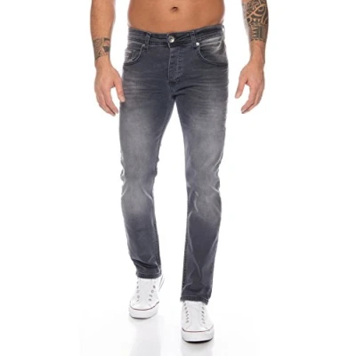 Obrázek Rock Creek Pánské Džínové kalhoty Denim Stretch Regular Fit Stonewashed W29 W44, Rc 2108 tmavě šedá
