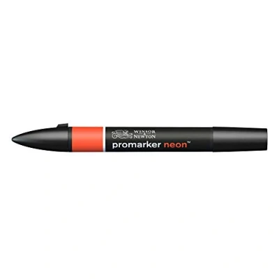 Obrázek Winsor &amp; Newton 0205405 ProMarker Neon, profesionální layoutmarker 2 hroty, jemné a široké pro kreslení, design rozvržení červená zářící neonová