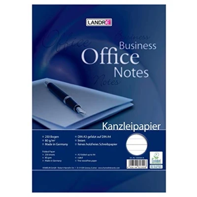 Obrázek Landré papír do kancelářského papíru A3 složený na A4, linkovaný, 80 g/m², 250 archů