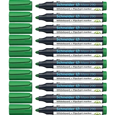 Obrázek Schneider Maxx 290 zvýrazňovač (pro bílé tabule a flipcharty, tloušťka linky: 2 3 mm) balení 10 ks zelené