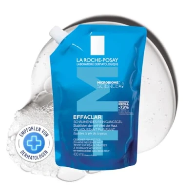 Obrázek Pěnový čisticí gel La Roche Posay pro mastnou pleť se sklonem k akné, zklidňuje a zbavuje přebytečného mazu, bez alkoholů, zinkem fylobioma, náhradní balení Effacar, 400 ml
