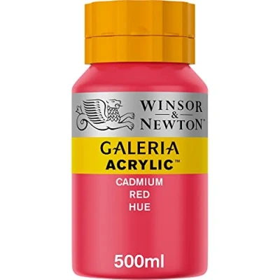 Obrázek Winsor &amp; Newton 2150095 Galeria akrylová barva, vysoká pigmentace, stálá na světle, konzistence, 500 ml květináč kadmiová červená