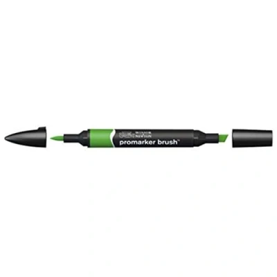 Obrázek Winsor &amp; Newton 0204068 BrushMarker (pro kresby, kaligrafii, design a rozložení, kreslení bez šmouh s klínem špičkou štětce) lesní zelená