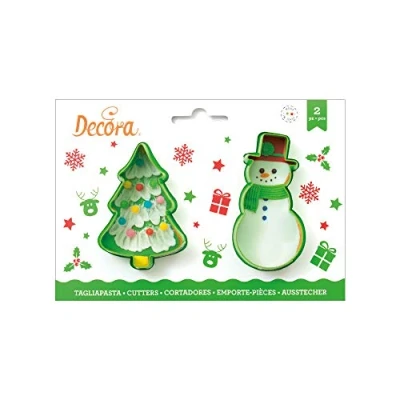 Obrázek Decora 0255069 AUSSTECHER AUS Kunststoff Weihnachtsbaum UND SCHNEEMANN 2 TLG