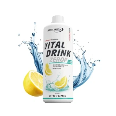 Obrázek Best Body Nutrition Vital Drink ZEROP® Bitter Lemon, originální nápojový koncentrát sirup bez cukru, 1:80 vydává 80 litrů hotového nápoje, 1000 ml