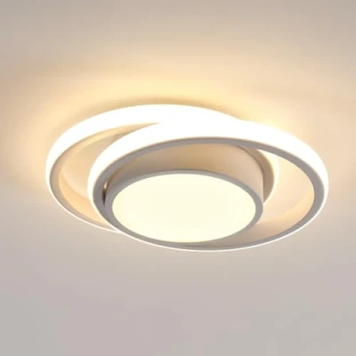 Obrázek Comely Moderní LED stropní svítidlo, 32 W 2350 lm, bílá, kulatá lampa, teplá bílá 3000 K lampy do ložnice, chodby, balkonu, koupelny, průměr 270 mm