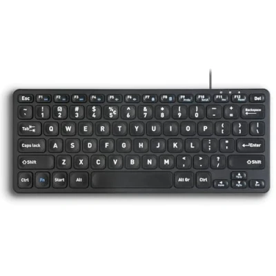 Obrázek Perixx PERIBOARD 416 Wired Mini USB Keyboard with 4 Hubs X Type Scissor Keys Big Print Detachable C/A Cable US English…