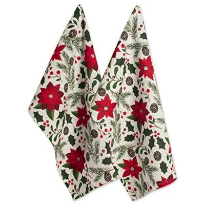Obrázek DII Christmas Küchentuch Set, Blumen Geschirrtücher zum Backen, Putzen, Unterhaltung und Kochen, 18x28, Woodland Holiday, 2 teilig