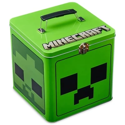 Obrázek Minecraft Kovová dóza na sušenky, velká plechová krabička s víkem dárky pro hráče děti