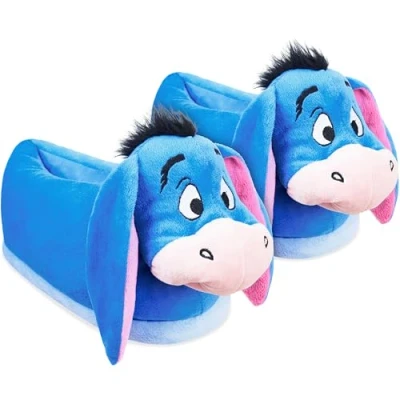 Obrázek Disney Dámské pantofle Stitch 3D a Eeyore plyš teplé flaušové veselé, Modrá