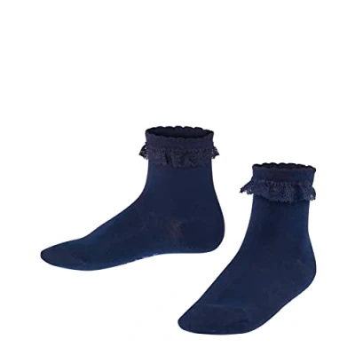 Obrázek FALKE Unisex dětské Romantic Lace ponožky prodyšné biologická udržitelná bavlna šetrné k pokožce zesílené slavnostní jemné elegantní s volánkem na lemu, ideální pro přijímání 1 pár, Modrá (námořnická