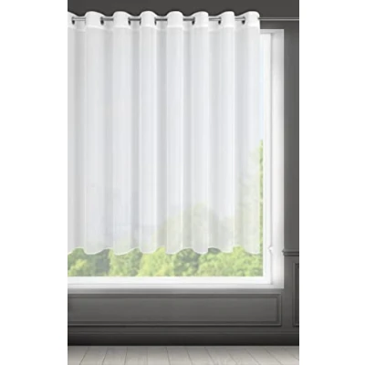 Obrázek Eurofirany Lucy Voile Vorhang mit Ösen 1 STK. Transparent Gardine Leinenoptik Durchsichtig Einfarbige für Schlafzimmer Wohnzimmer Kinderzimmer, Polyester, Weiß, 300X160cm
