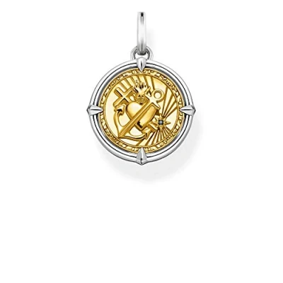 Obrázek Thomas Sabo Unisex přívěsek víra láska naděje kříž srdce kotva žluté zlato 925 sterlingové stříbro PE870 849 7, Stříbro, Kubická zirkonie