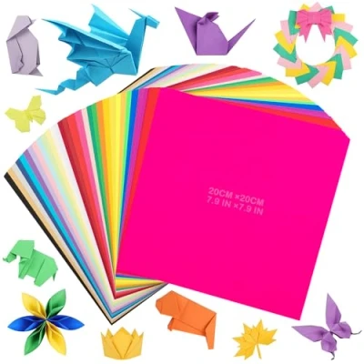 Obrázek papír Origami 300 listů, 30 barev Vivo 20 x cm 80 gsm oboustranný čtvercový skládací pro umění, ruční práce a školu UAP060E