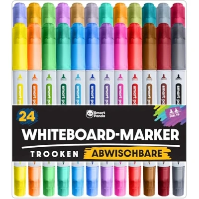 Obrázek popisovač Whiteboard od SmartPanda popisovače na bílé tabule, fólie stíratelné dvojitý hrot, střední a jemné tužky, permanentní značkovač, tabule sada