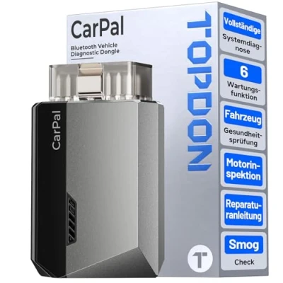 Obrázek TOPDON Diagnostický přístroj Carpal A OBD2 pro všechna vozidla, Bluetooth obdii nástroj All System, 6 resetování služeb, AutoVIN, průvodce opravu smog C, kontrola motoru