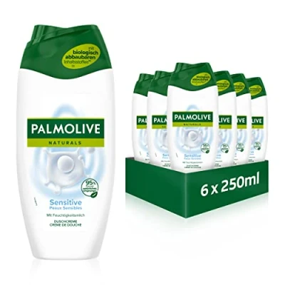Obrázek Palmolive sprchový gel Naturals Sensitive 6 x 250 ml Krémový s hydratačním mlékem