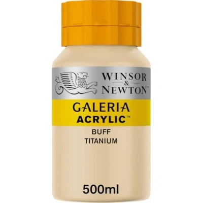 Obrázek Winsor &amp; Newton Akrylová barva Galeria 2150060, vysoká pigmentace, stálobarevná, máslová konzistence, 500 ml hrnec nažloutlý titan