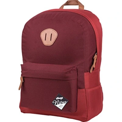 Obrázek Nitro Urban Classic, Old School Daypack s polstrovanou přihrádkou na laptop, streetpack, Batoh pro každodenní nošení, školní batoh, 20 l, Dead Flower, červená (Chili).,