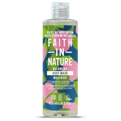 Obrázek Faith In Nature Přírodní sprchový gel s divokou růží, vyrovnávací, veganský a bez pokusů na zvířatech, SLS nebo parabenů, 400 ml