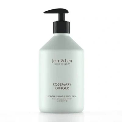 Obrázek Jean &amp; Len Heavenly Balm na ruce Body Rosemary Ginger, pro voňavý zážitek z péče, s bio arganovým olejem a bambuckým máslem, vysoce kvalitní láhev, bez parabenů silikonů, 500 ml