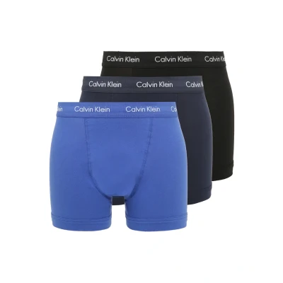 Obrázek Calvin Klein Pánské 3 ks boxerek Trunks bavlna se strečovým materiálem, Vícebarevné (Black/Blueshadow/Cobaltwater Dtm Wb 4V)