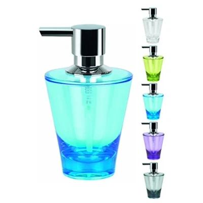 Obrázek dávkovač mýdla Spirella Max na tekuté mýdlo, objem 8,5 x 14,5 cm 250 ml modrý