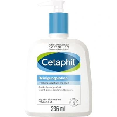 Obrázek CETAPHIL Čisticí mléko, 236 ml, pro suchou, citlivou pokožku, čištění obličeje s vodou i bez ní, odstraňuje jemně a efektivně nečistoty, mýdla, žádné pálení očí